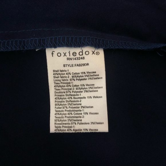 Foxiedox Blue Maisie Lace Velvet Trim Midi Dress Sheer Overlay Sleeveless size 2 - Picture 12 of 14